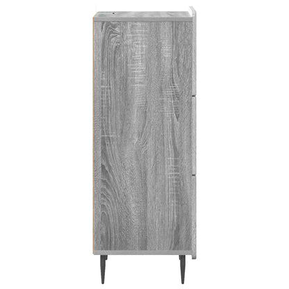 vidaXL Drawer Cabinet Grey Sonoma 33 x 34.5 x 92 cm Engineered Wood