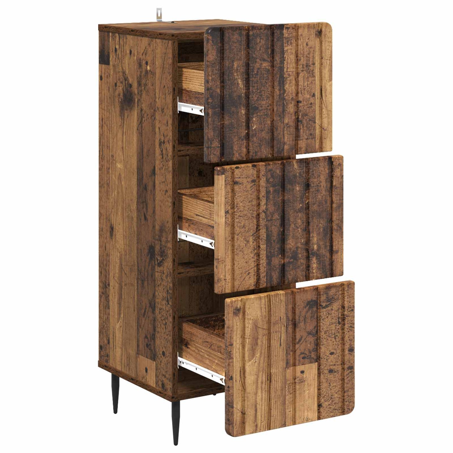 vidaXL Drawer Cabinet 33 x 34.5 x 92 cm Engineered Wood Old Wood