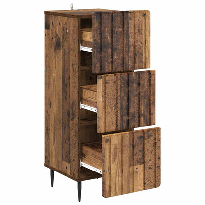 vidaXL Drawer Cabinet 33 x 34.5 x 92 cm Engineered Wood Old Wood