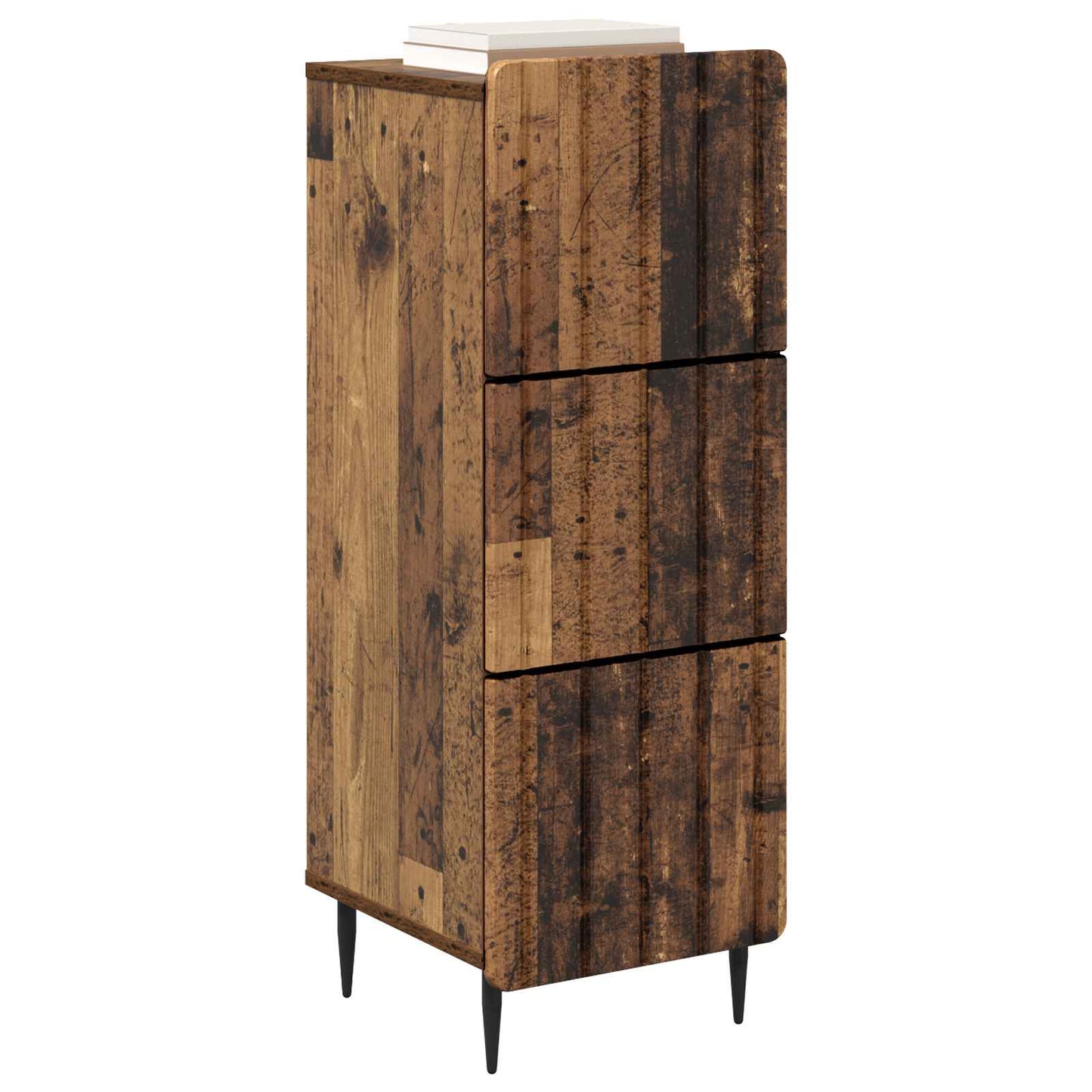 vidaXL Drawer Cabinet 33 x 34.5 x 92 cm Engineered Wood Old Wood