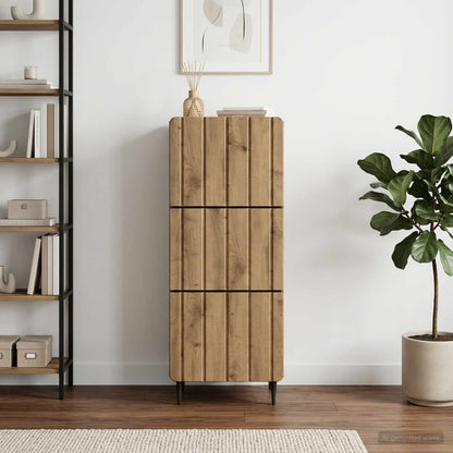 vidaXL Drawer Cabinet 33 x 34.5 x 92 cm Engineered Wood Artisan Oak