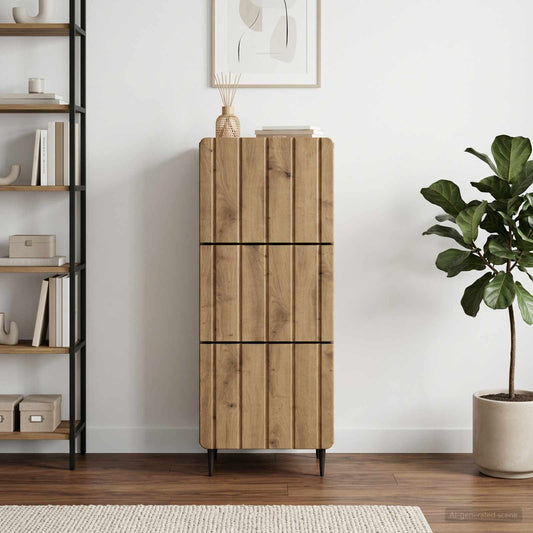 vidaXL Drawer Cabinet 33 x 34.5 x 92 cm Engineered Wood Artisan Oak