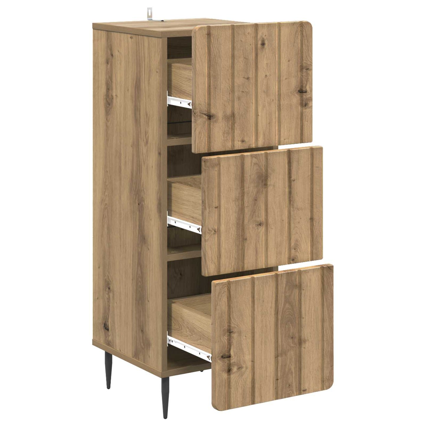 vidaXL Drawer Cabinet Artisan Oak 33 x 34.5 x 92 cm Engineered Wood