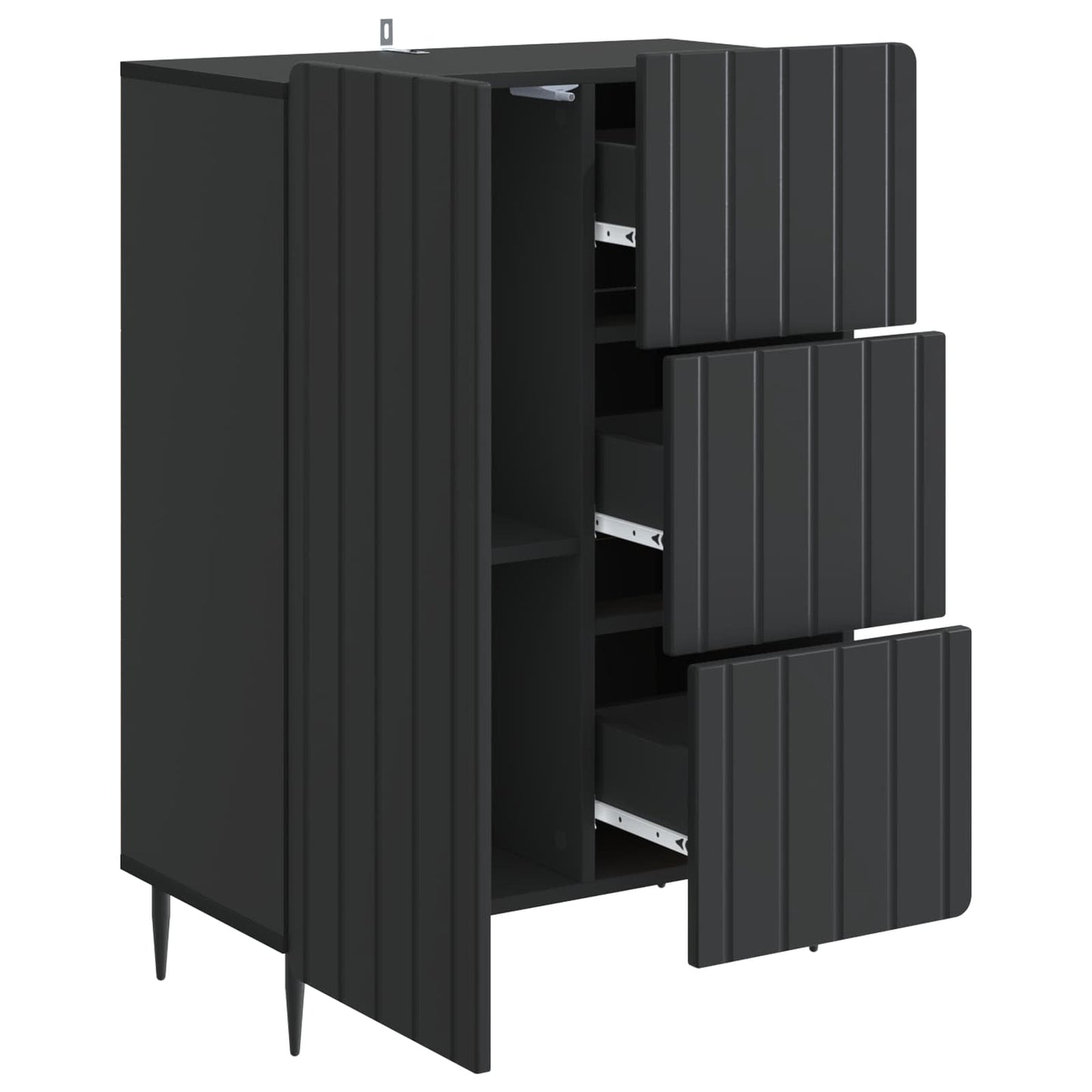 vidaXL Sideboard Black 66 x 34.5 x 91.5 cm Engineered Wood