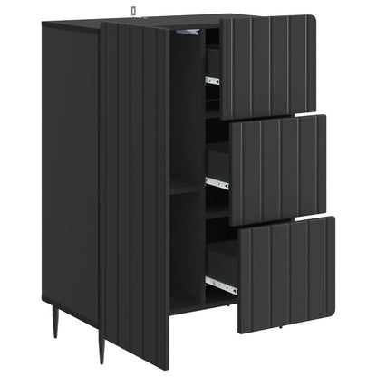vidaXL Sideboard Black 66 x 34.5 x 91.5 cm Engineered Wood