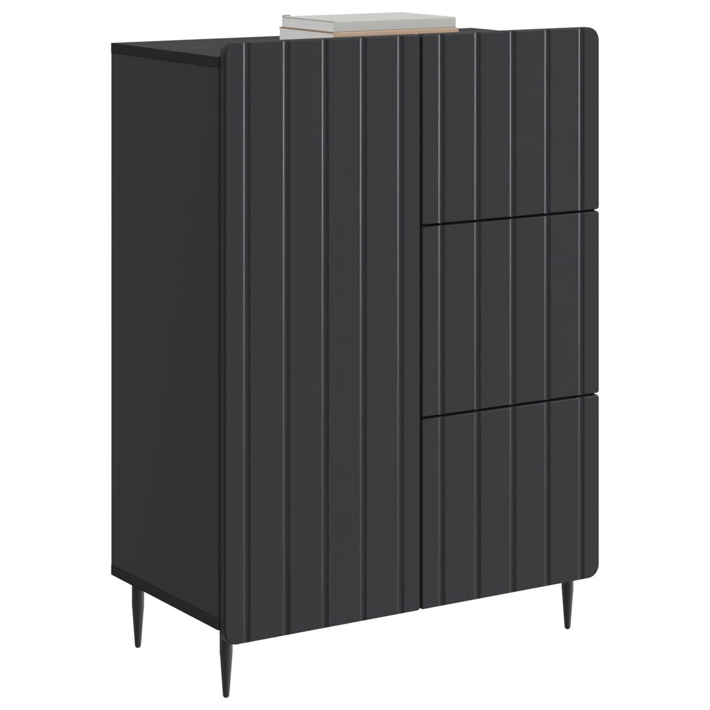 vidaXL Sideboard Black 66 x 34.5 x 91.5 cm Engineered Wood
