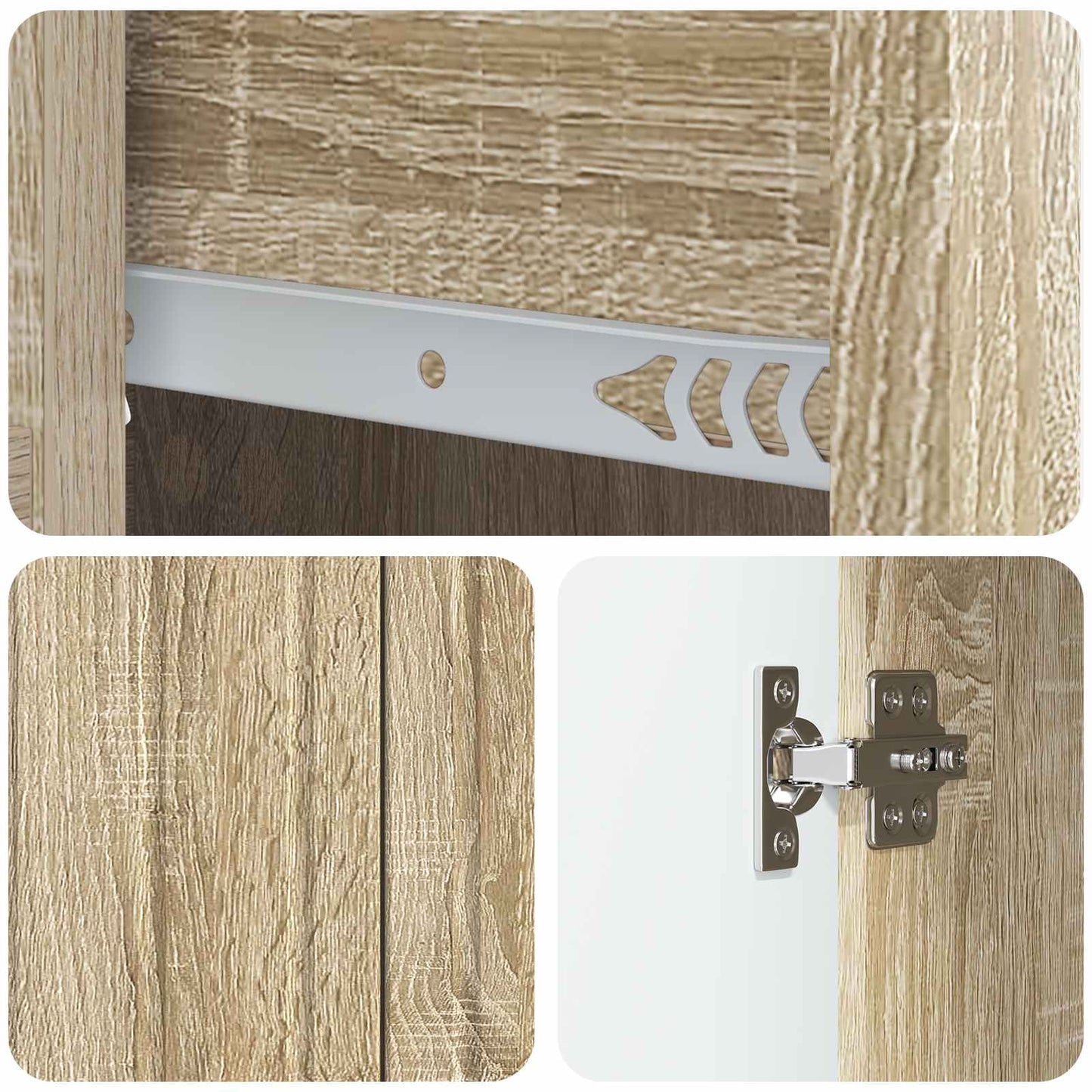 vidaXL Sideboard Sonoma Oak 66 x 34.5 x 91.5 cm Engineered Wood