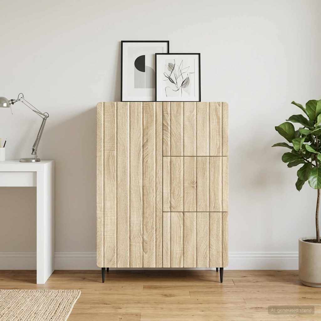 vidaXL Sideboard Sonoma Oak 66 x 34.5 x 91.5 cm Engineered Wood