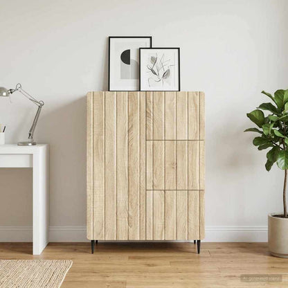 vidaXL Sideboard Sonoma Oak 66 x 34.5 x 91.5 cm Engineered Wood