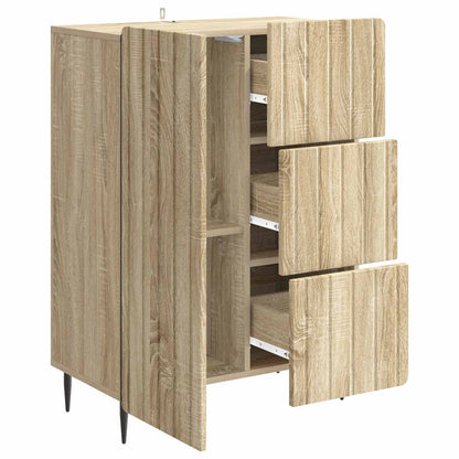 vidaXL Sideboard Sonoma Oak 66 x 34.5 x 91.5 cm Engineered Wood