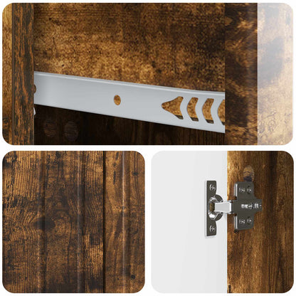 vidaXL Sideboard Smoked Oak 66 x 34.5 x 91.5 cm Engineered Wood