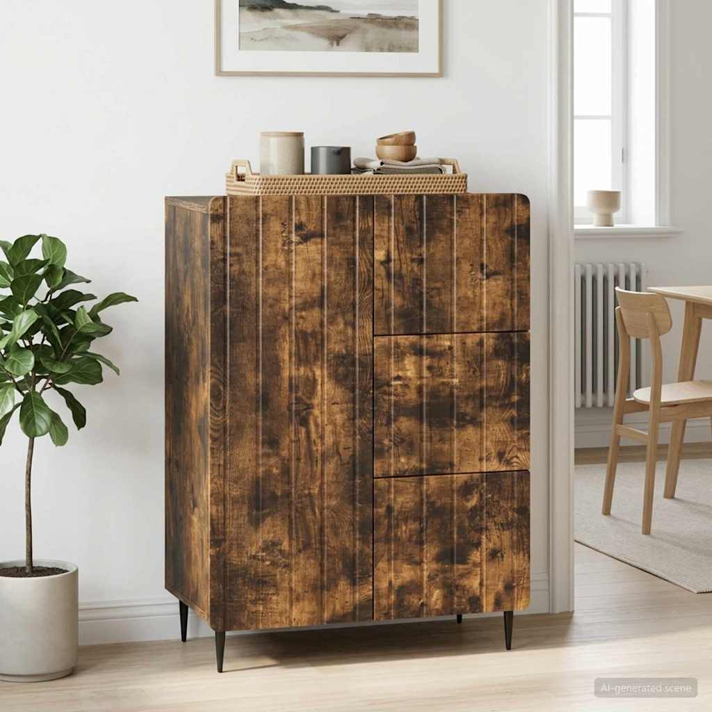 vidaXL Sideboard Smoked Oak 66 x 34.5 x 91.5 cm Engineered Wood