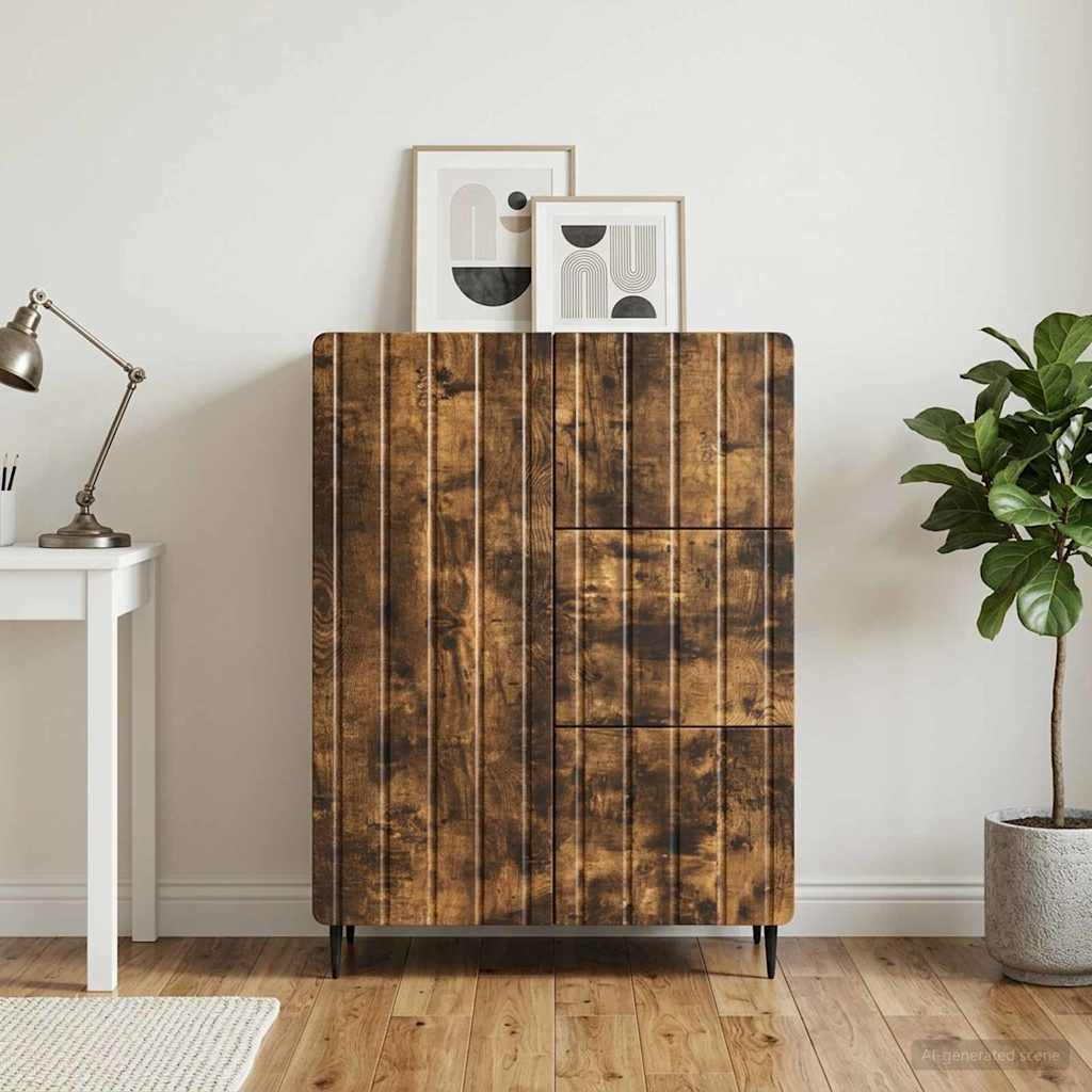 vidaXL Sideboard Smoked Oak 66 x 34.5 x 91.5 cm Engineered Wood