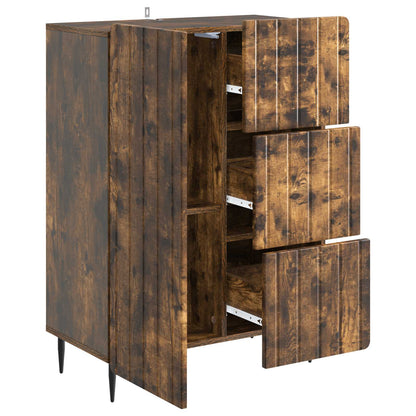 vidaXL Sideboard Smoked Oak 66 x 34.5 x 91.5 cm Engineered Wood