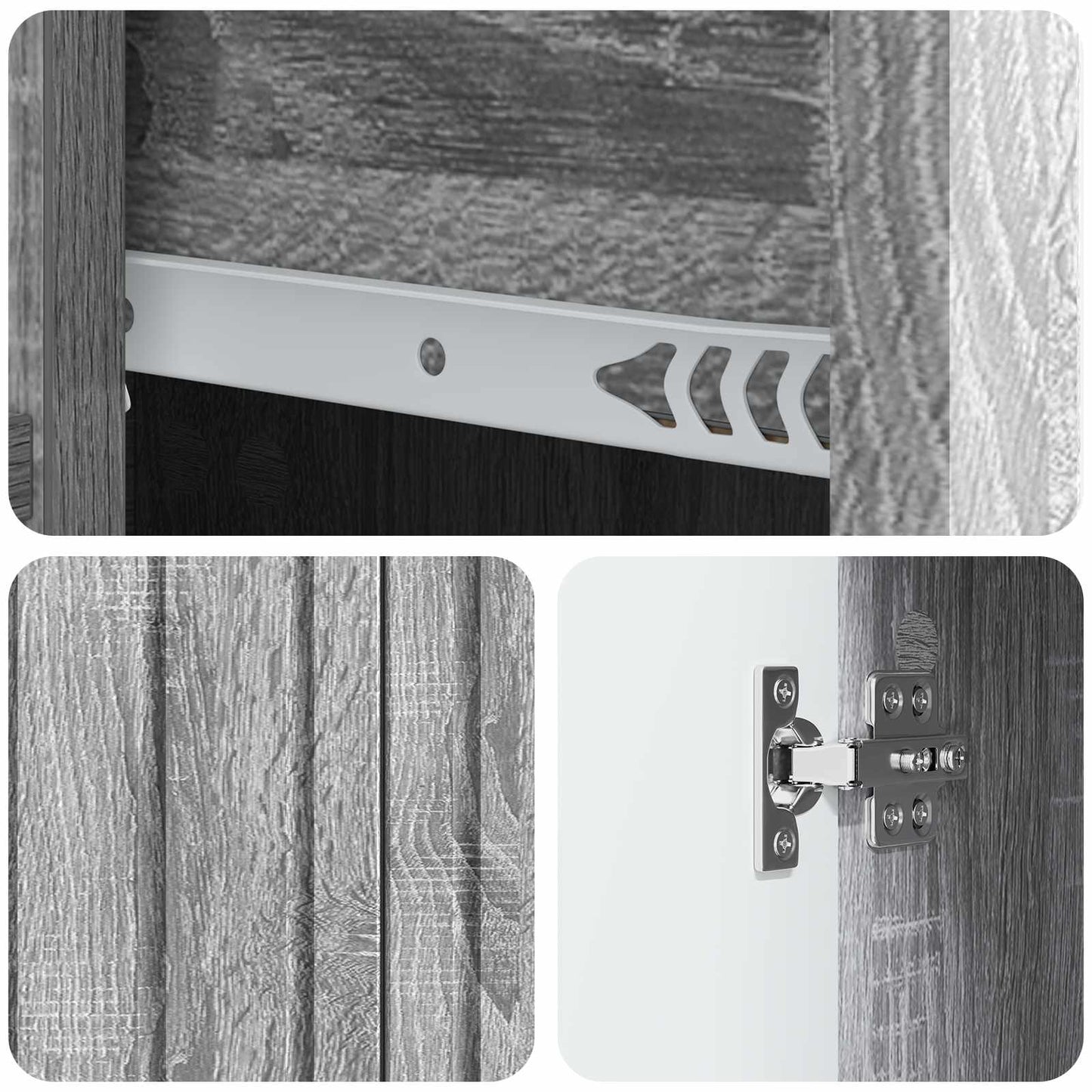 vidaXL Sideboard Grey Sonoma 66 x 34.5 x 91.5 cm Engineered Wood