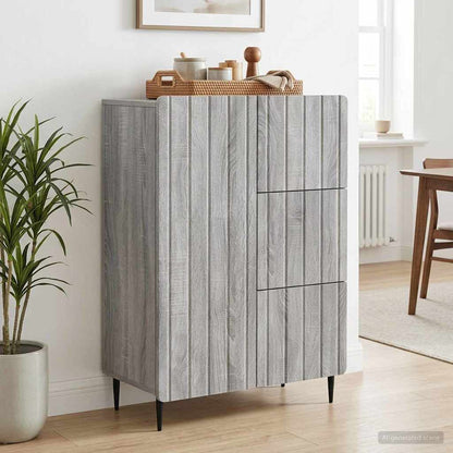 vidaXL Sideboard Grey Sonoma 66 x 34.5 x 91.5 cm Engineered Wood