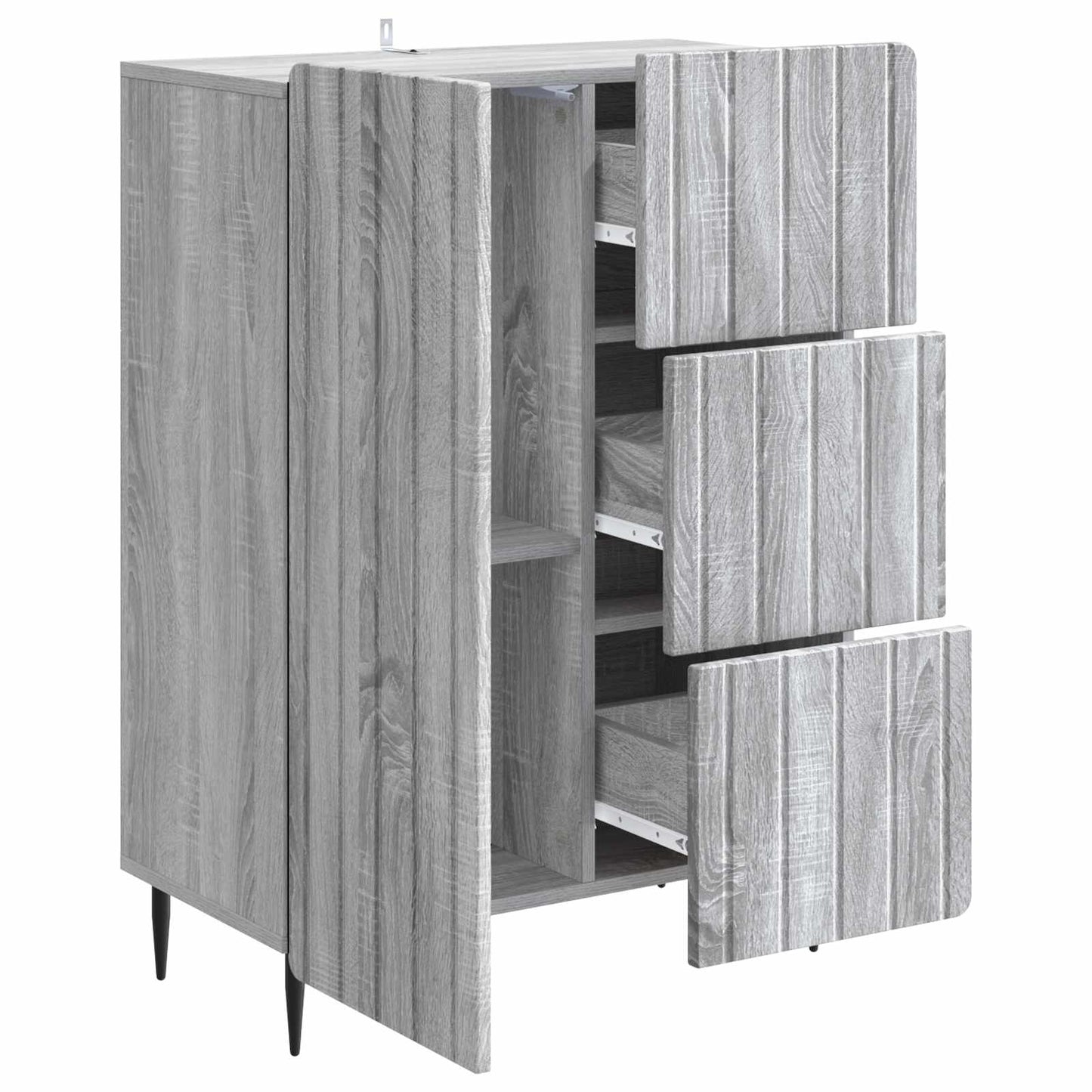 vidaXL Sideboard Grey Sonoma 66 x 34.5 x 91.5 cm Engineered Wood