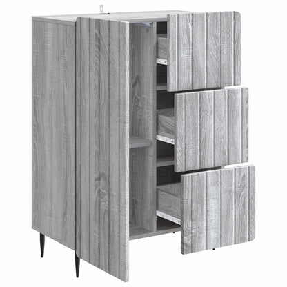 vidaXL Sideboard Grey Sonoma 66 x 34.5 x 91.5 cm Engineered Wood