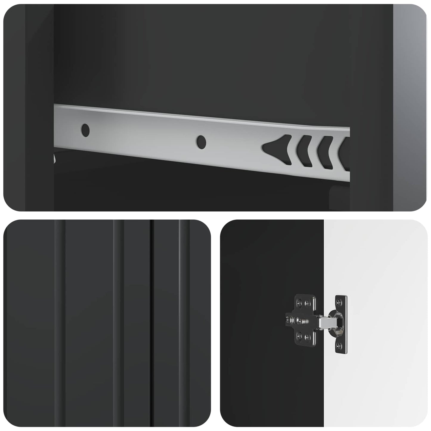 vidaXL Sideboard with Drawer Black 66 x 34.5 x 92 cm Engineered Wood