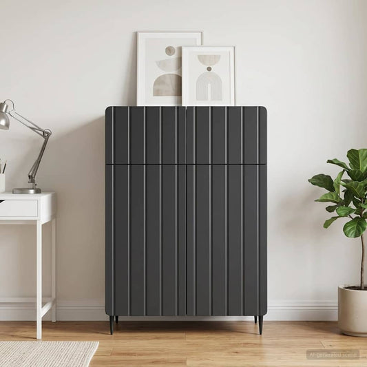 vidaXL Sideboard with Drawer Black 66 x 34.5 x 92 cm Engineered Wood