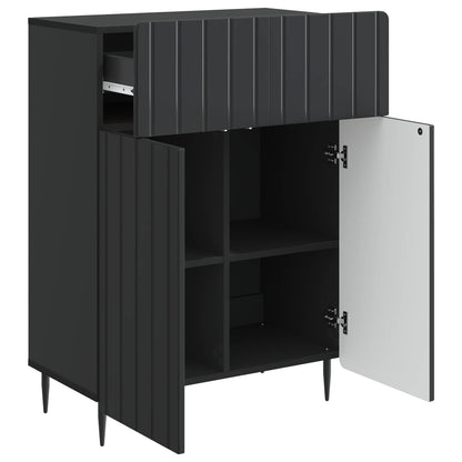 vidaXL Sideboard with Drawer Black 66 x 34.5 x 92 cm Engineered Wood