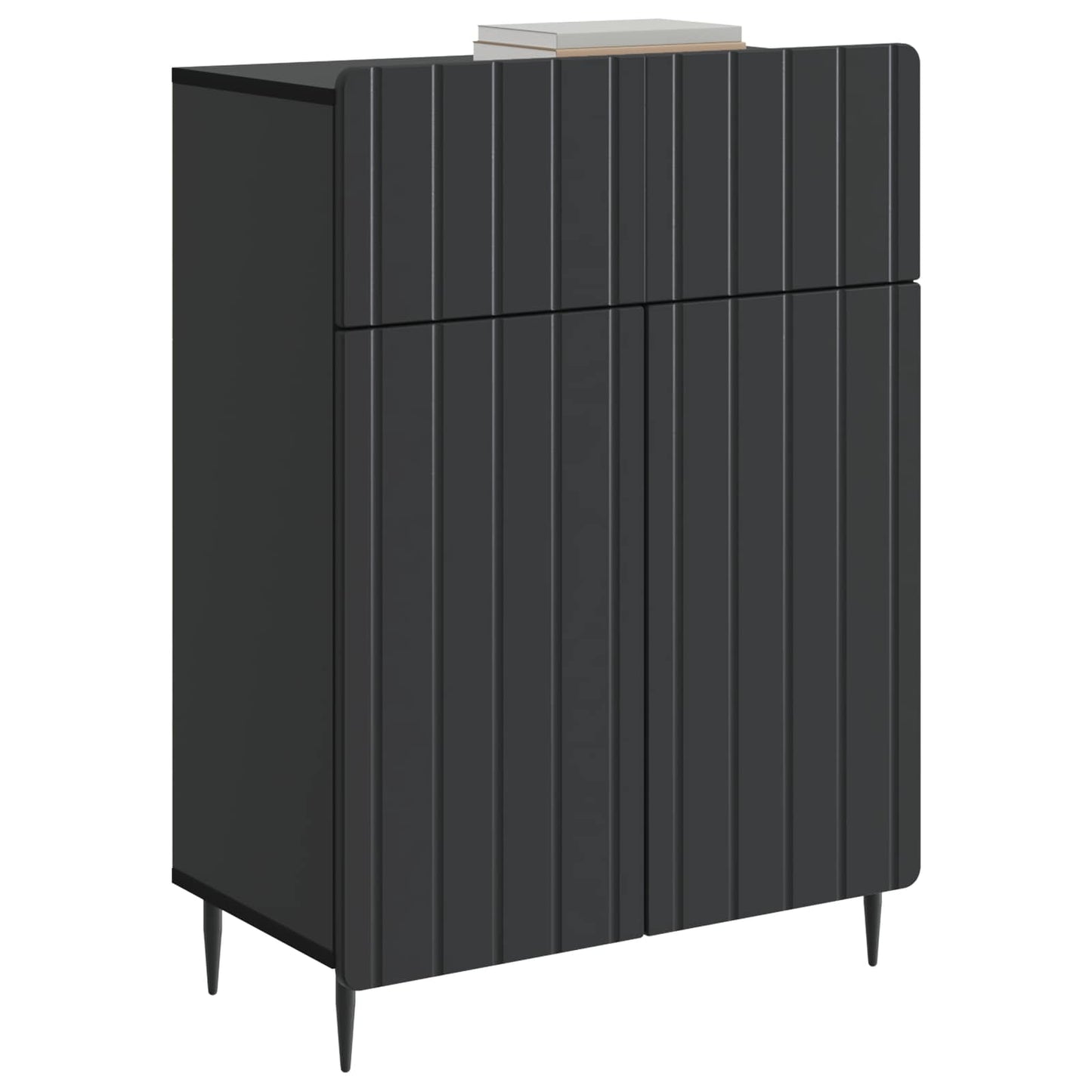 vidaXL Sideboard with Drawer Black 66 x 34.5 x 92 cm Engineered Wood