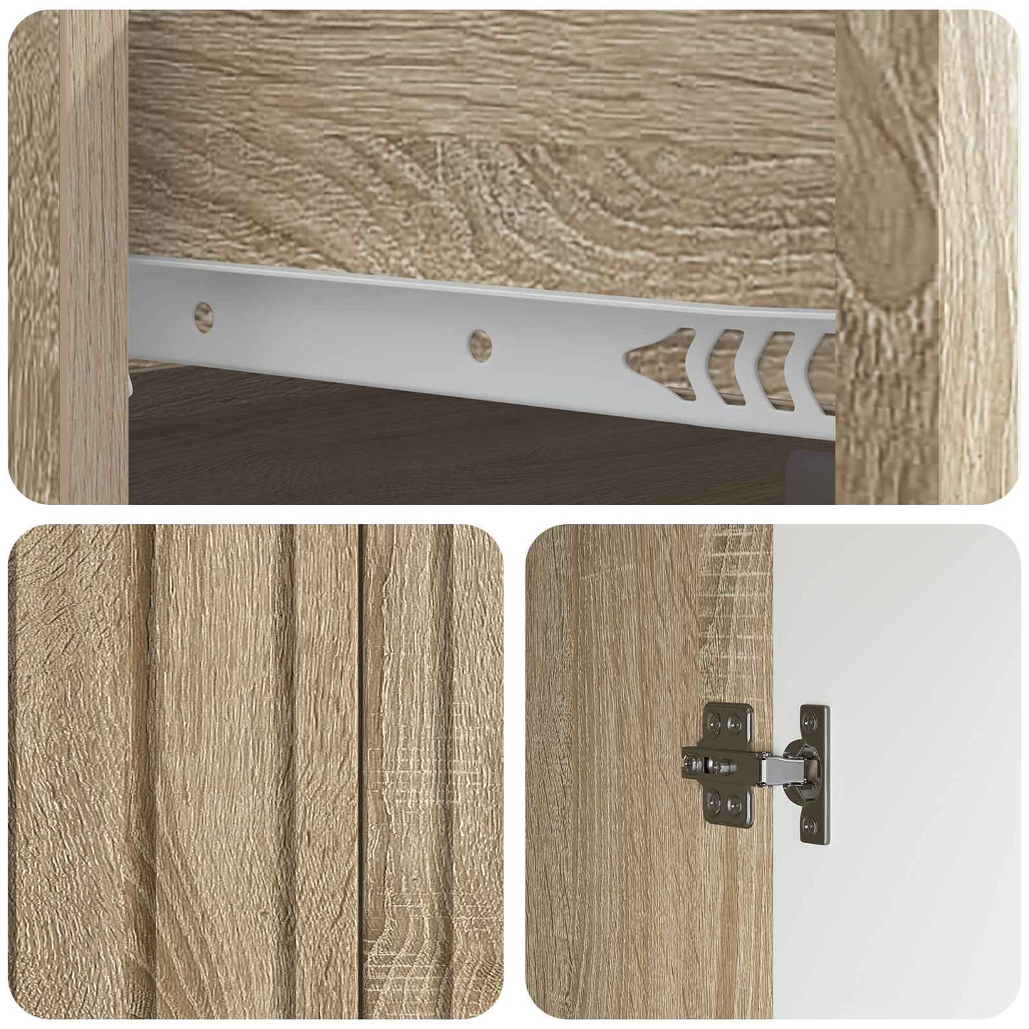 vidaXL Sideboard Sonoma Oak 66 x 34.5 x 92 cm Engineered Wood