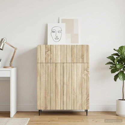 vidaXL Sideboard Sonoma Oak 66 x 34.5 x 92 cm Engineered Wood