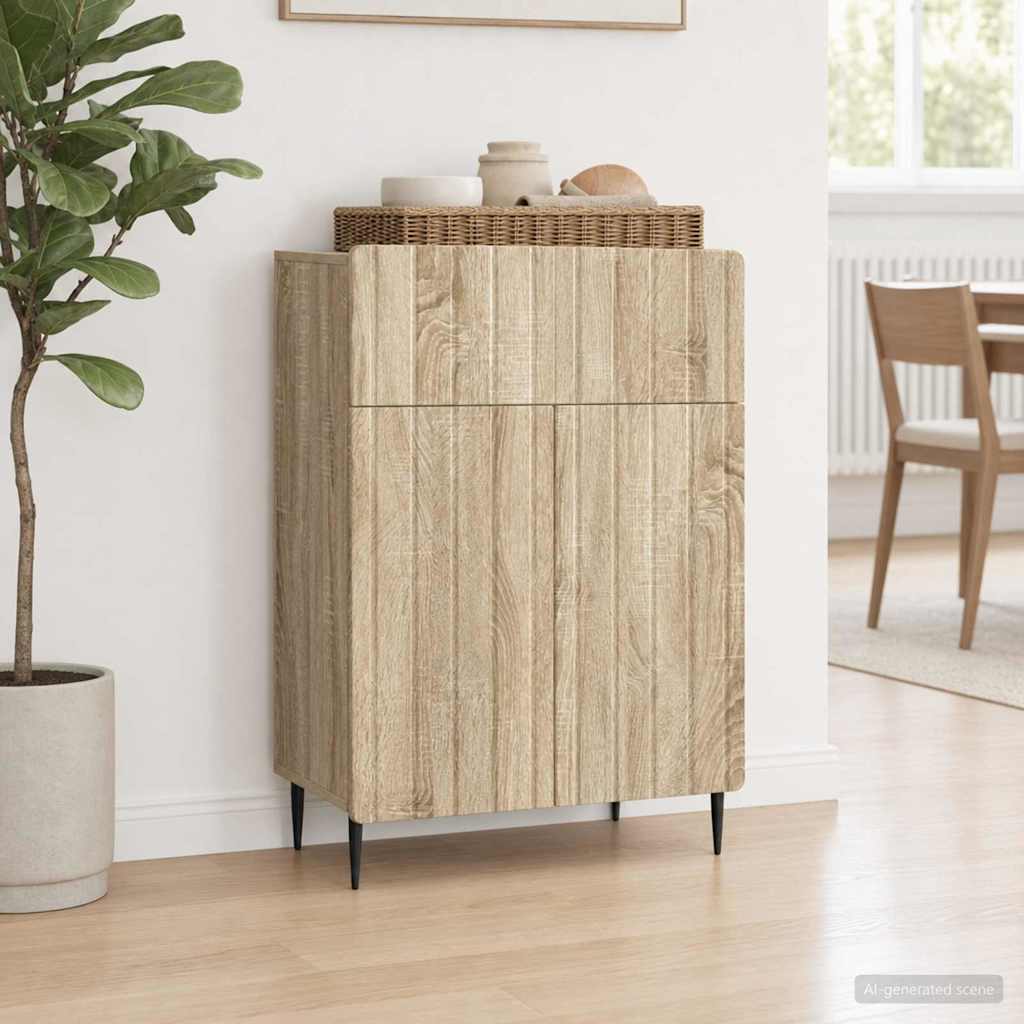 vidaXL Sideboard Sonoma Oak 66 x 34.5 x 92 cm Engineered Wood