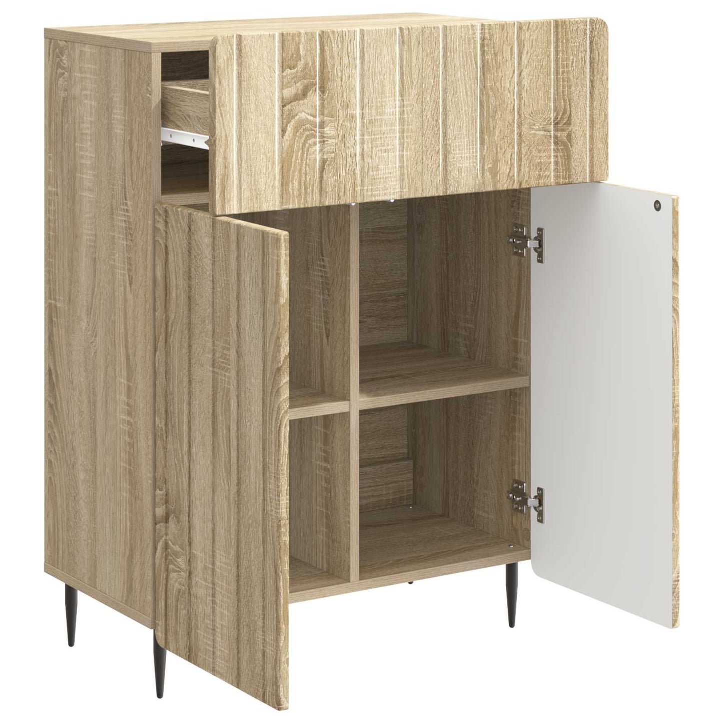 vidaXL Sideboard Sonoma Oak 66 x 34.5 x 92 cm Engineered Wood