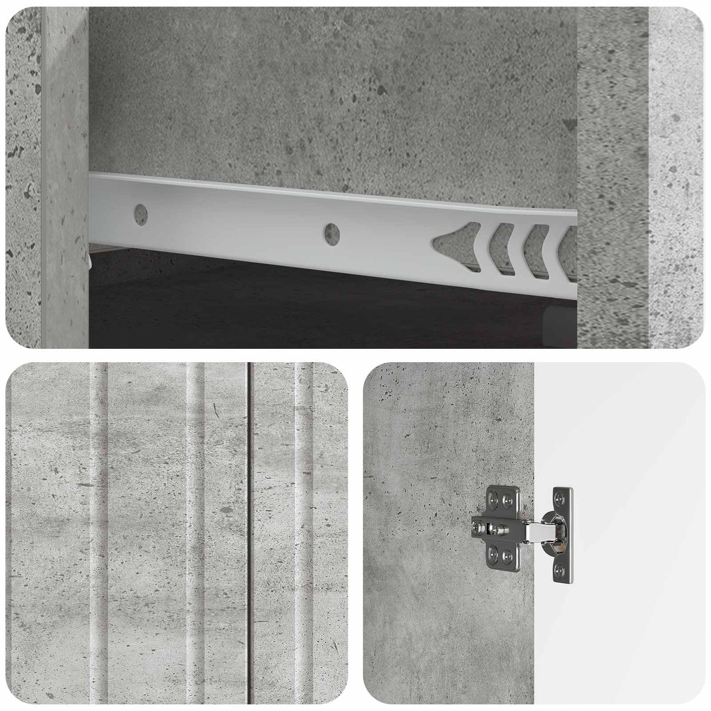 vidaXL Sideboard Concrete Grey 66 x 34.5 x 92 cm Engineered Wood