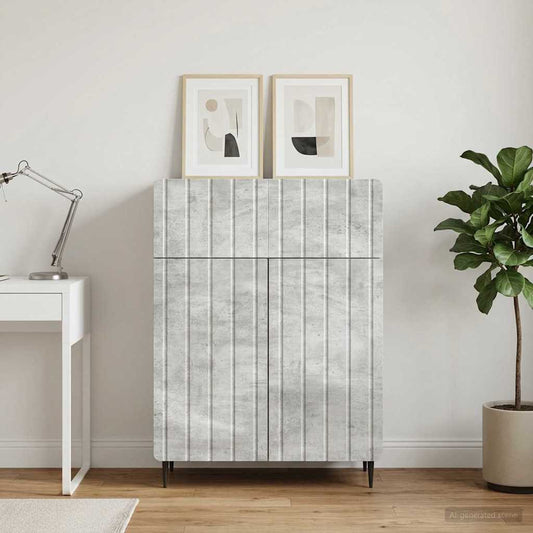vidaXL Sideboard Concrete Grey 66 x 34.5 x 92 cm Engineered Wood