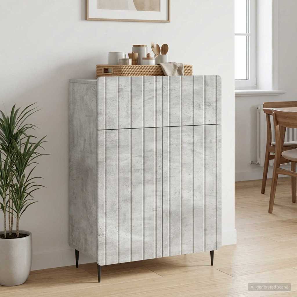 vidaXL Sideboard Concrete Grey 66 x 34.5 x 92 cm Engineered Wood
