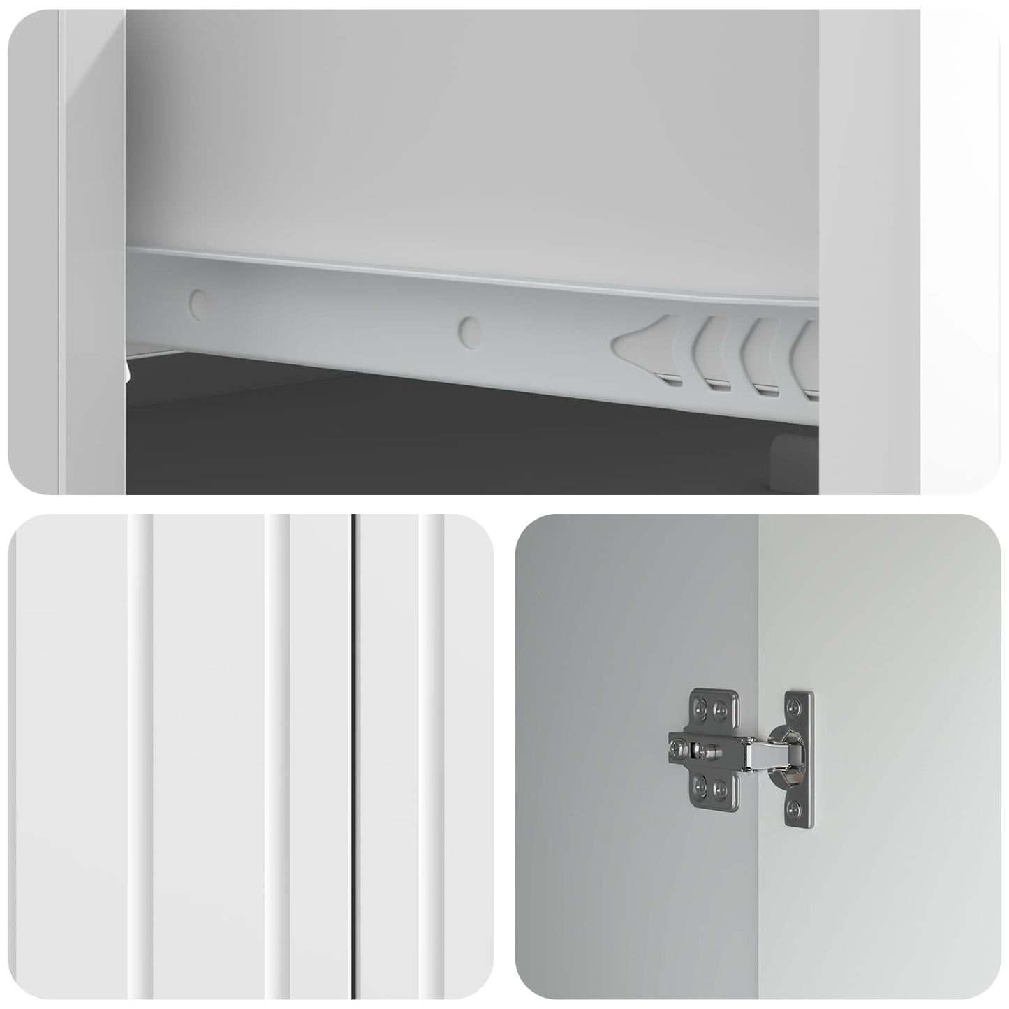 vidaXL Sideboard High Gloss White 66 x 34.5 x 92 cm Engineered Wood