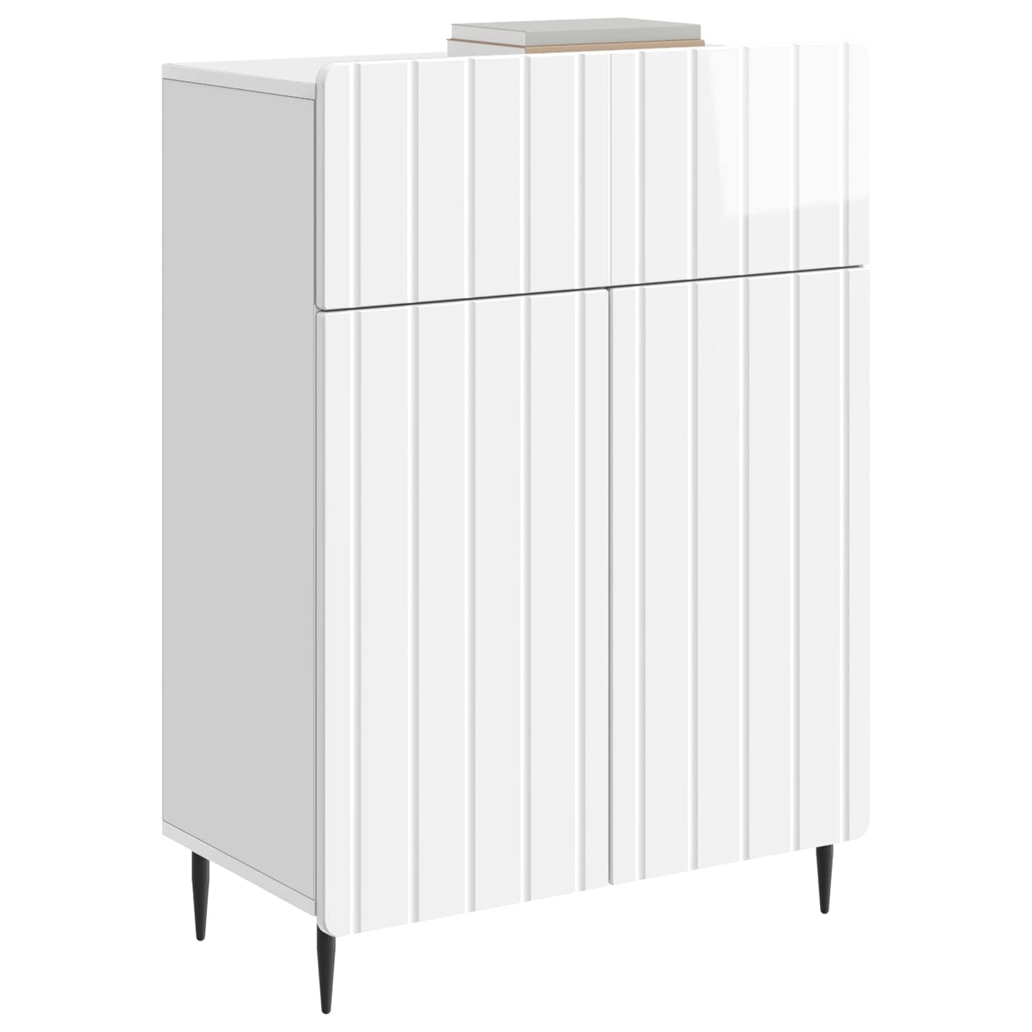 vidaXL Sideboard High Gloss White 66 x 34.5 x 92 cm Engineered Wood