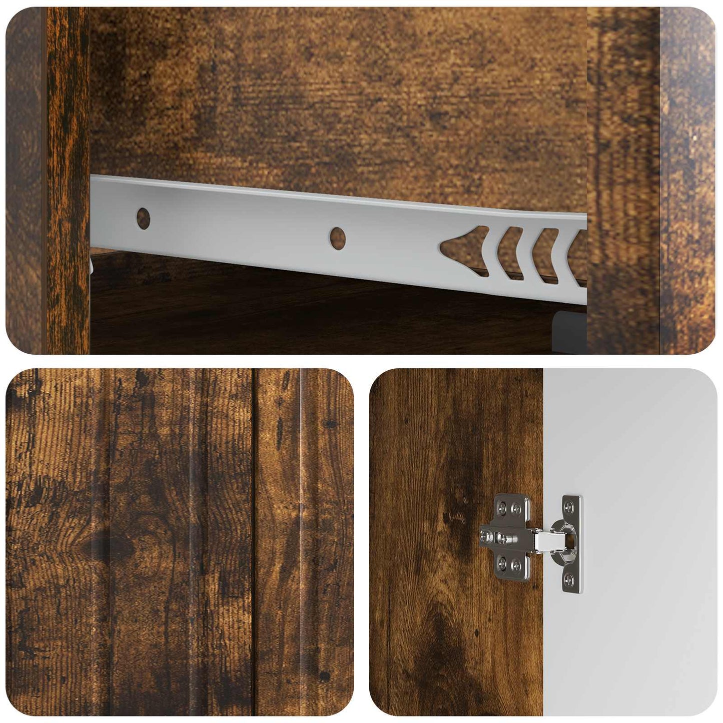 vidaXL Sideboard Smoked Oak 66 x 34.5 x 92 cm Engineered Wood