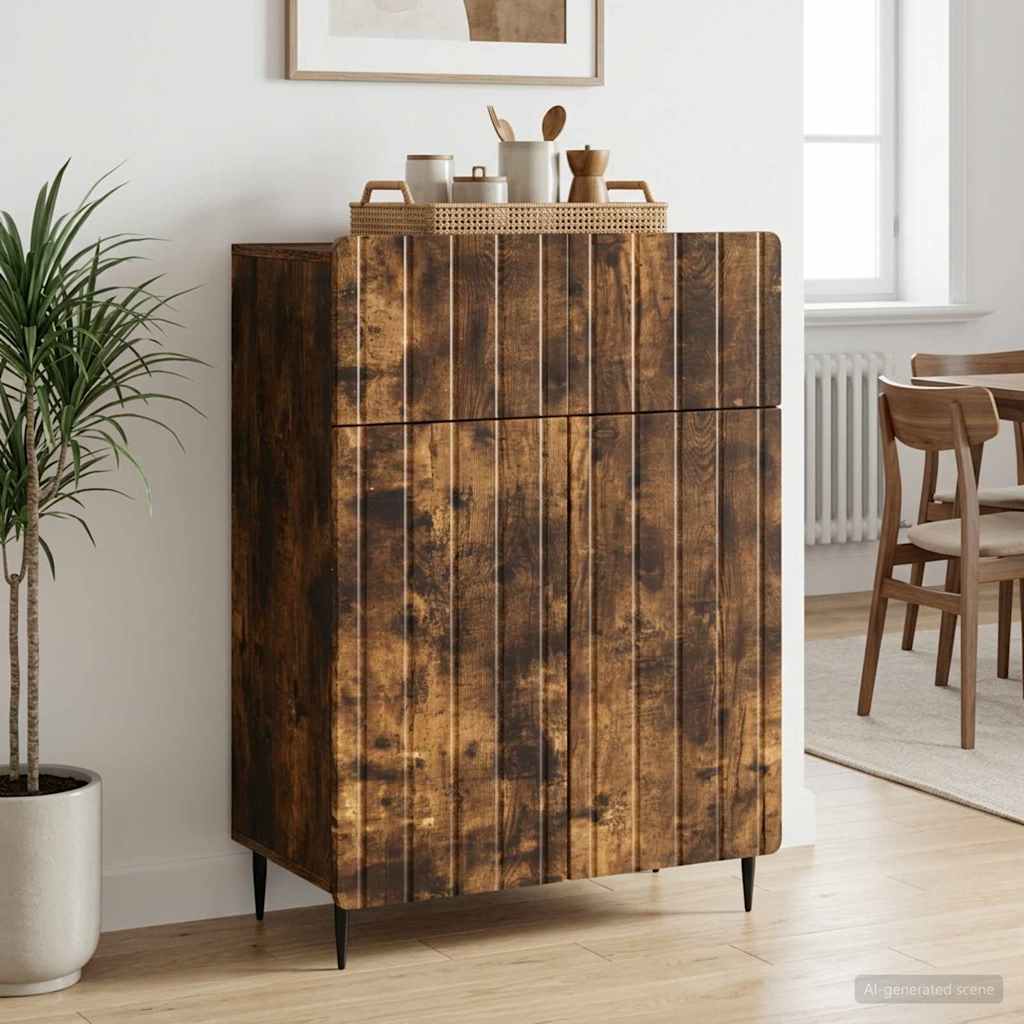 vidaXL Sideboard Smoked Oak 66 x 34.5 x 92 cm Engineered Wood