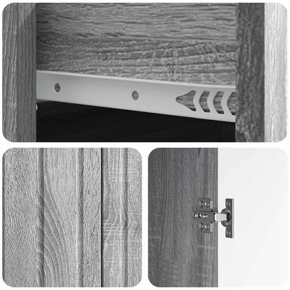 vidaXL Sideboard Grey Sonoma 66 x 34.5 x 92 cm Engineered Wood