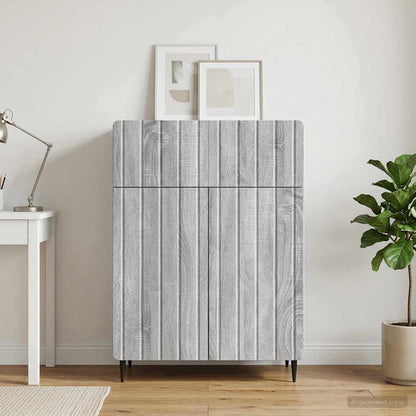 vidaXL Sideboard Grey Sonoma 66 x 34.5 x 92 cm Engineered Wood