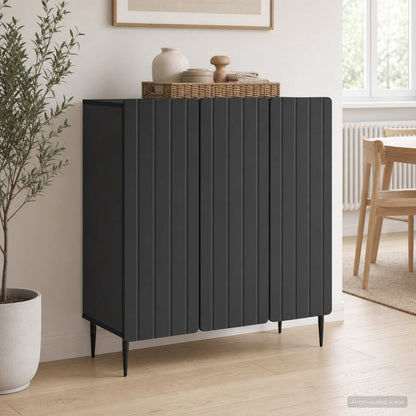 vidaXL Sideboard Black 89 x 34.5 x 82 cm Engineered Wood