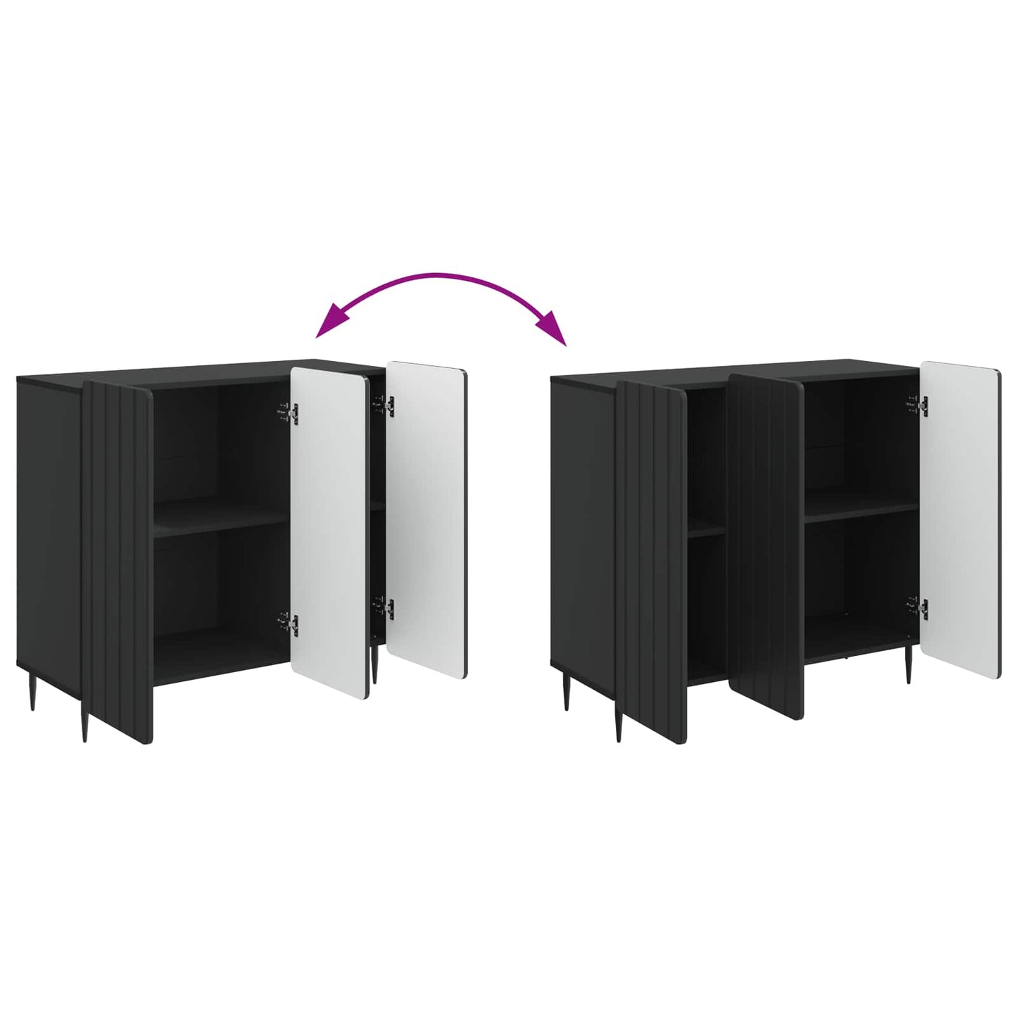 vidaXL Sideboard Black 89 x 34.5 x 82 cm Engineered Wood