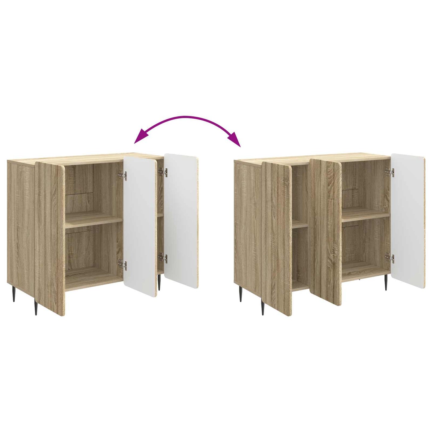 vidaXL Sideboard Sonoma Oak 89 x 34.5 x 82 cm Engineered Wood