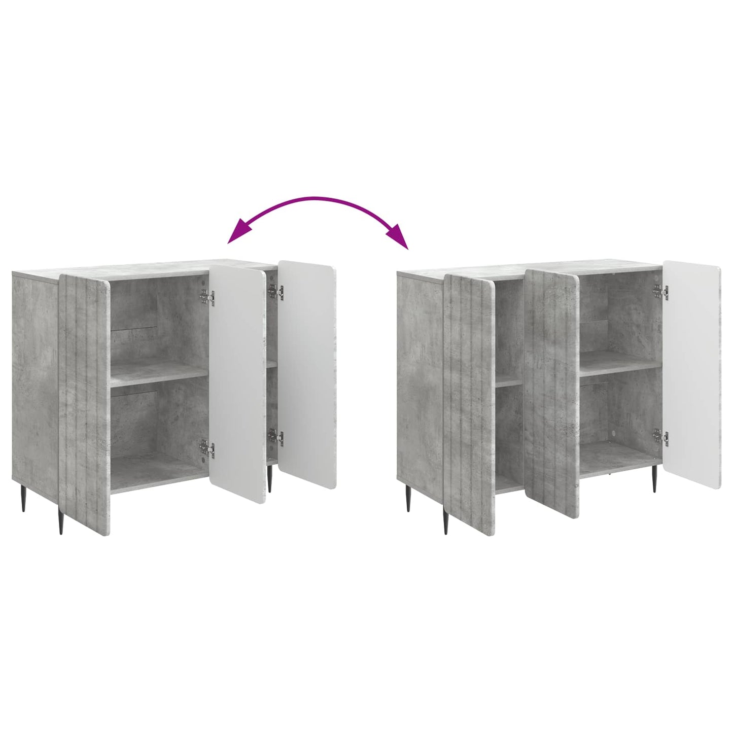 vidaXL Sideboard Concrete Grey 89 x 34.5 x 82 cm Engineered Wood