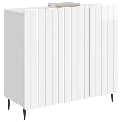 vidaXL Sideboard High Gloss White 89 x 34.5 x 82 cm Engineered Wood