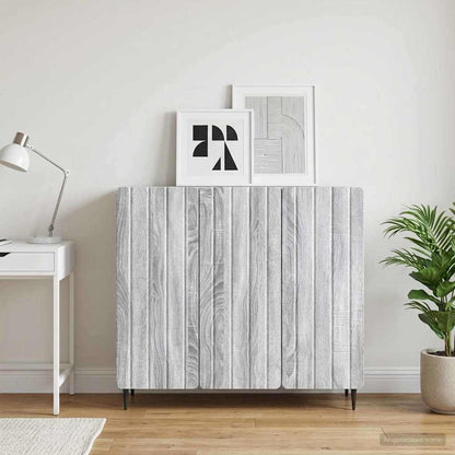 vidaXL Sideboard Grey Sonoma 89 x 34.5 x 82 cm Engineered Wood