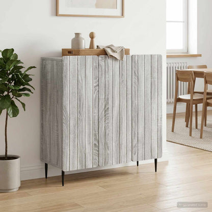 vidaXL Sideboard Grey Sonoma 89 x 34.5 x 82 cm Engineered Wood