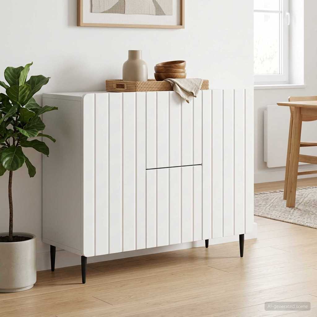 vidaXL Sideboard with Drawer White 89 x 34.5 x 62 cm Engineered Wood