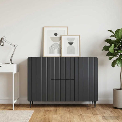 vidaXL Sideboard with Drawer Black 89 x 34.5 x 62 cm Engineered Wood