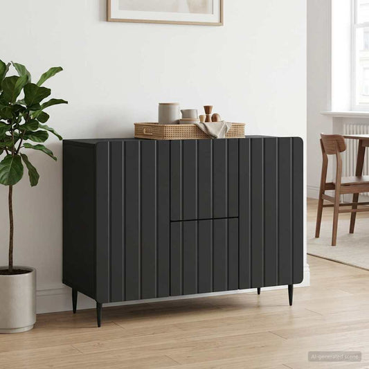 vidaXL Sideboard with Drawer Black 89 x 34.5 x 62 cm Engineered Wood