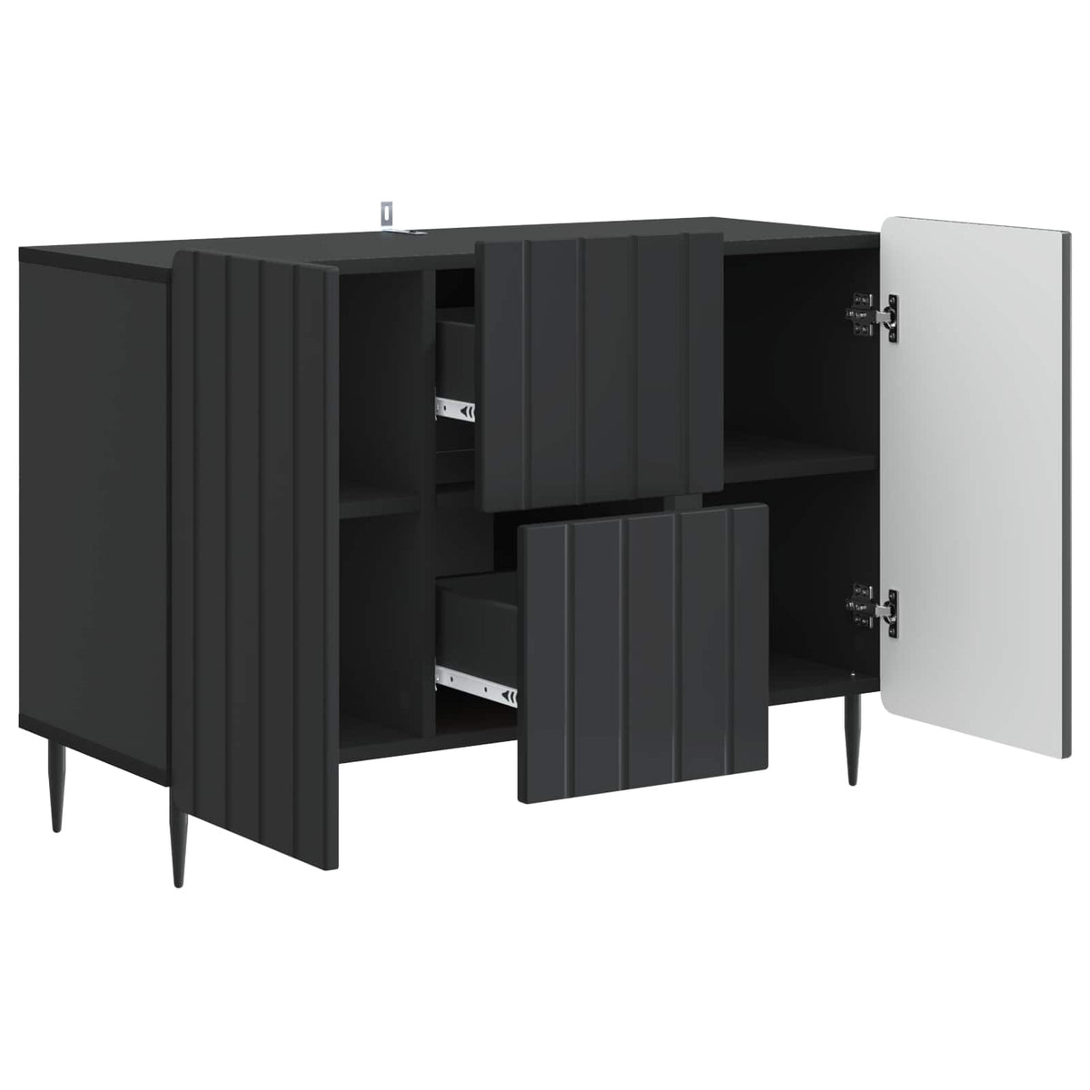 vidaXL Sideboard with Drawer Black 89 x 34.5 x 62 cm Engineered Wood